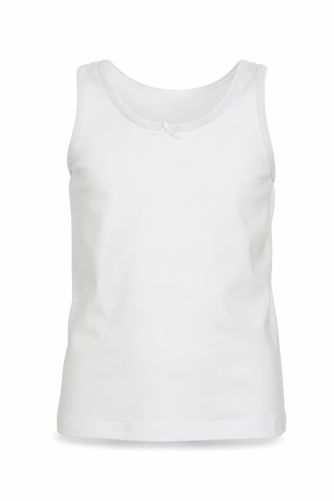 Nutmeg Girls White   Basic Tank Size 7-8 Years