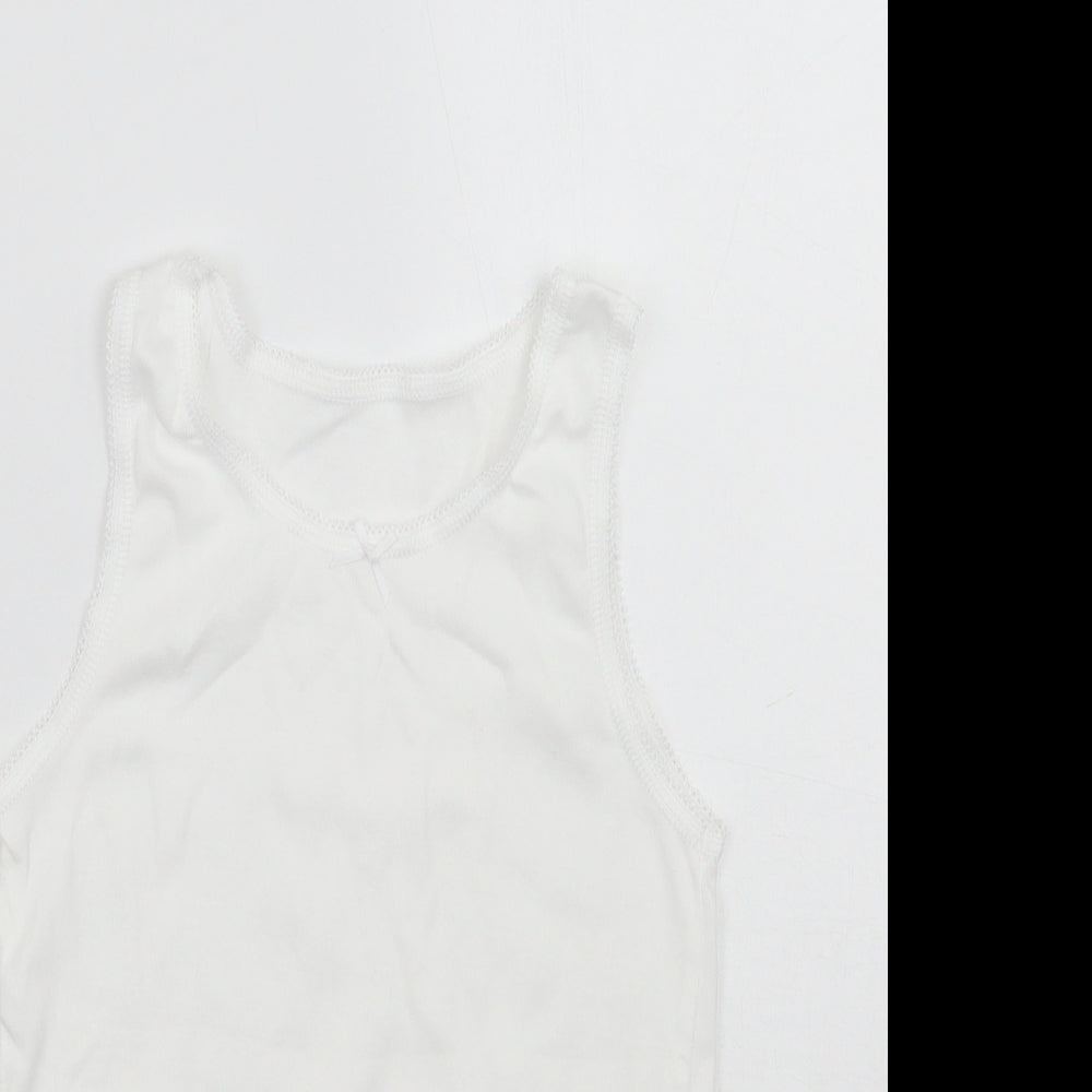 Nutmeg Girls White   Basic Tank Size 7-8 Years