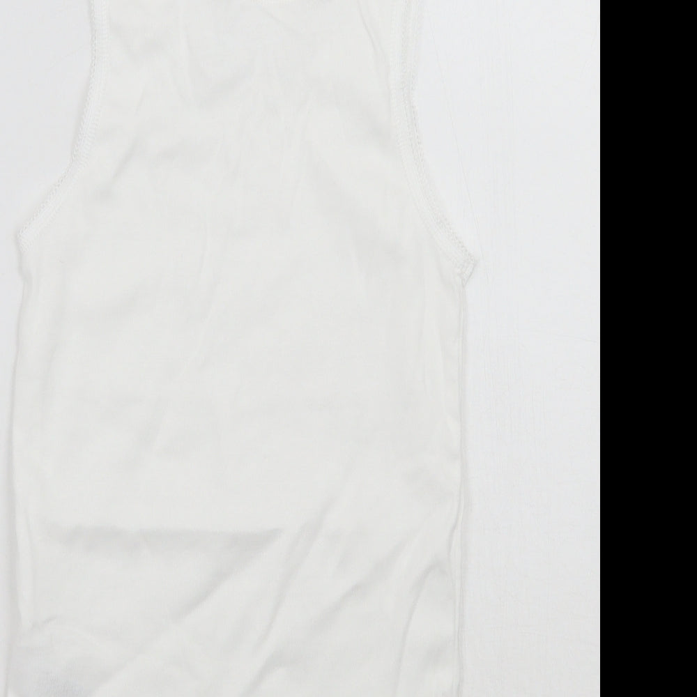 Nutmeg Girls White   Basic Tank Size 7-8 Years