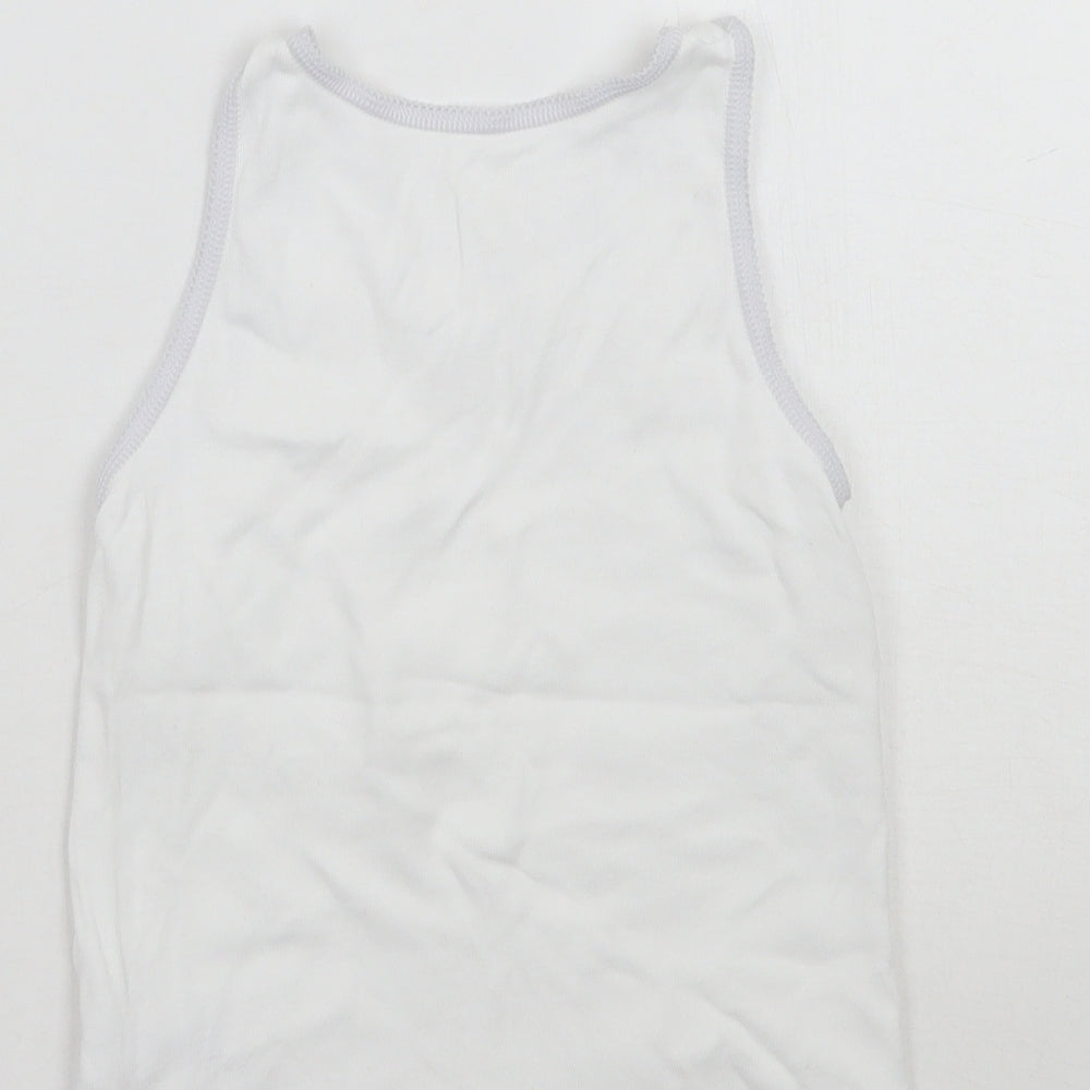Nutmeg Boys White   Basic Tank Size 7-8 Years