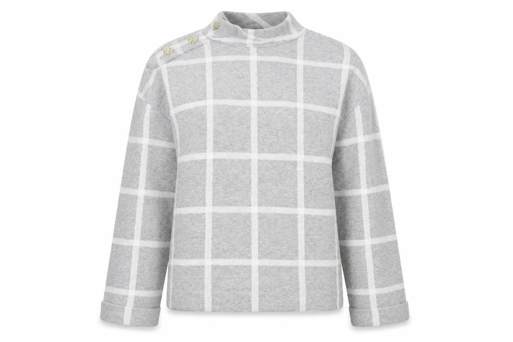 River Island Womens Grey Check  Pullover Jumper Size 10