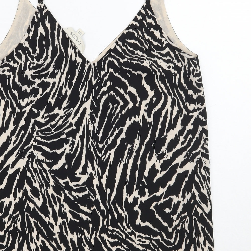 Oasis Womens Beige Animal Print  Basic Tank Size 8