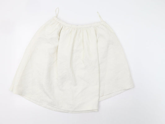 Topshop Womens Ivory Floral  A-Line Skirt Size 14