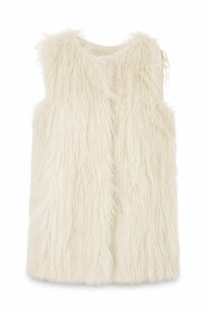Amisu Womens Ivory   Overcoat Waistcoat Size 6