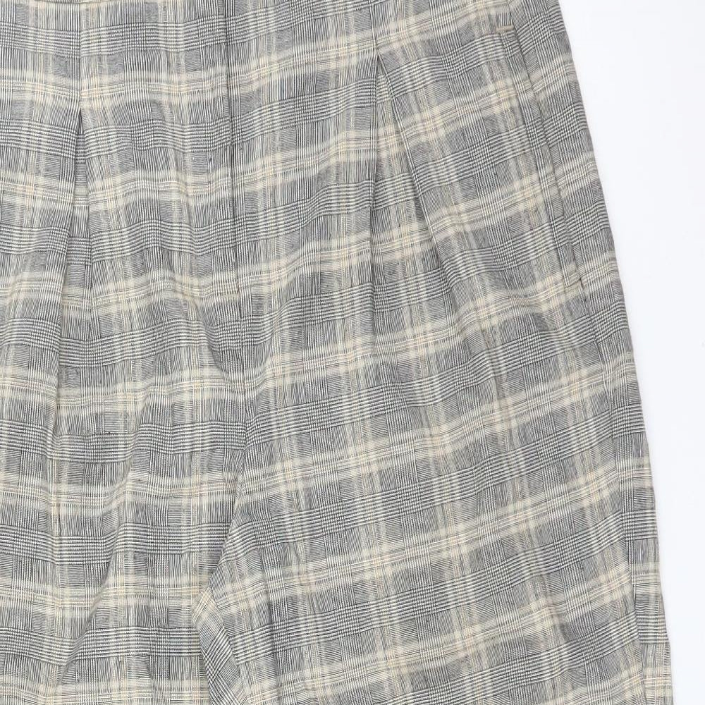 M&S Womens Multicoloured Check  Trousers  Size 14 L25 in