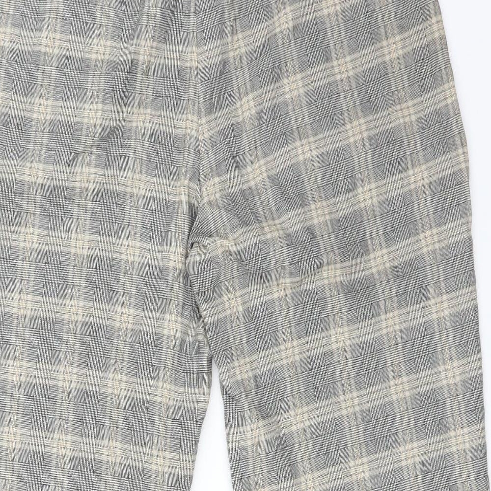 M&S Womens Multicoloured Check  Trousers  Size 14 L25 in