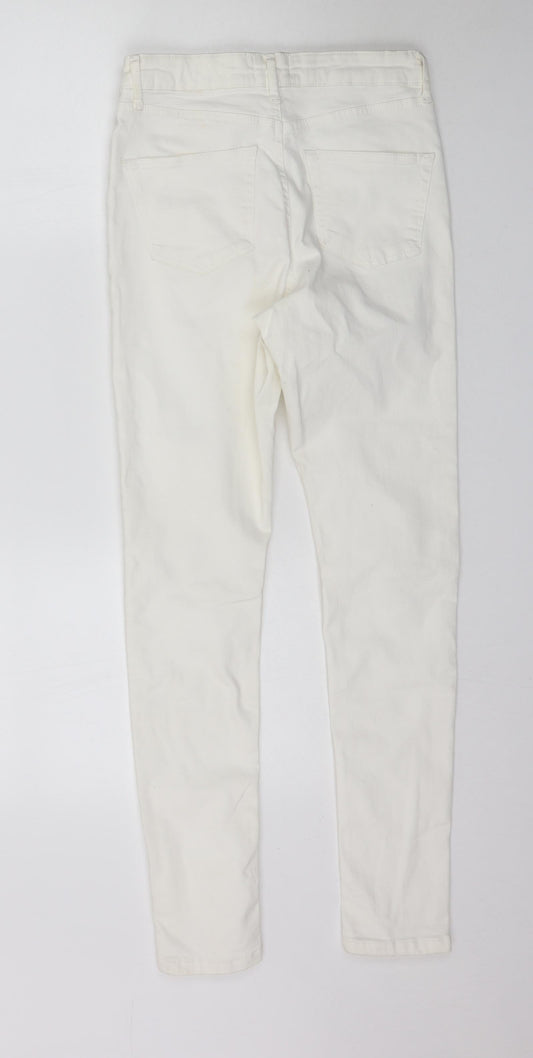 Miss Selfridge Womens Ivory  Denim Skinny Jeans Size 10 L29 in