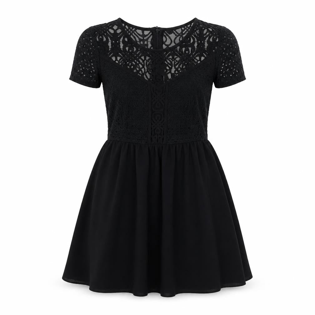 H&M Womens Black Argyle/Diamond  A-Line  Size 8