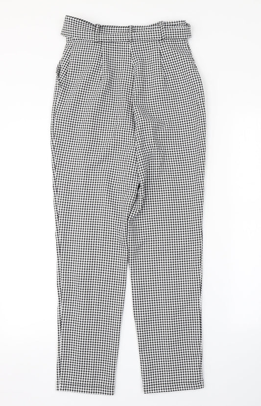 ASOS Womens White Check  Trousers  Size 8 L27 in