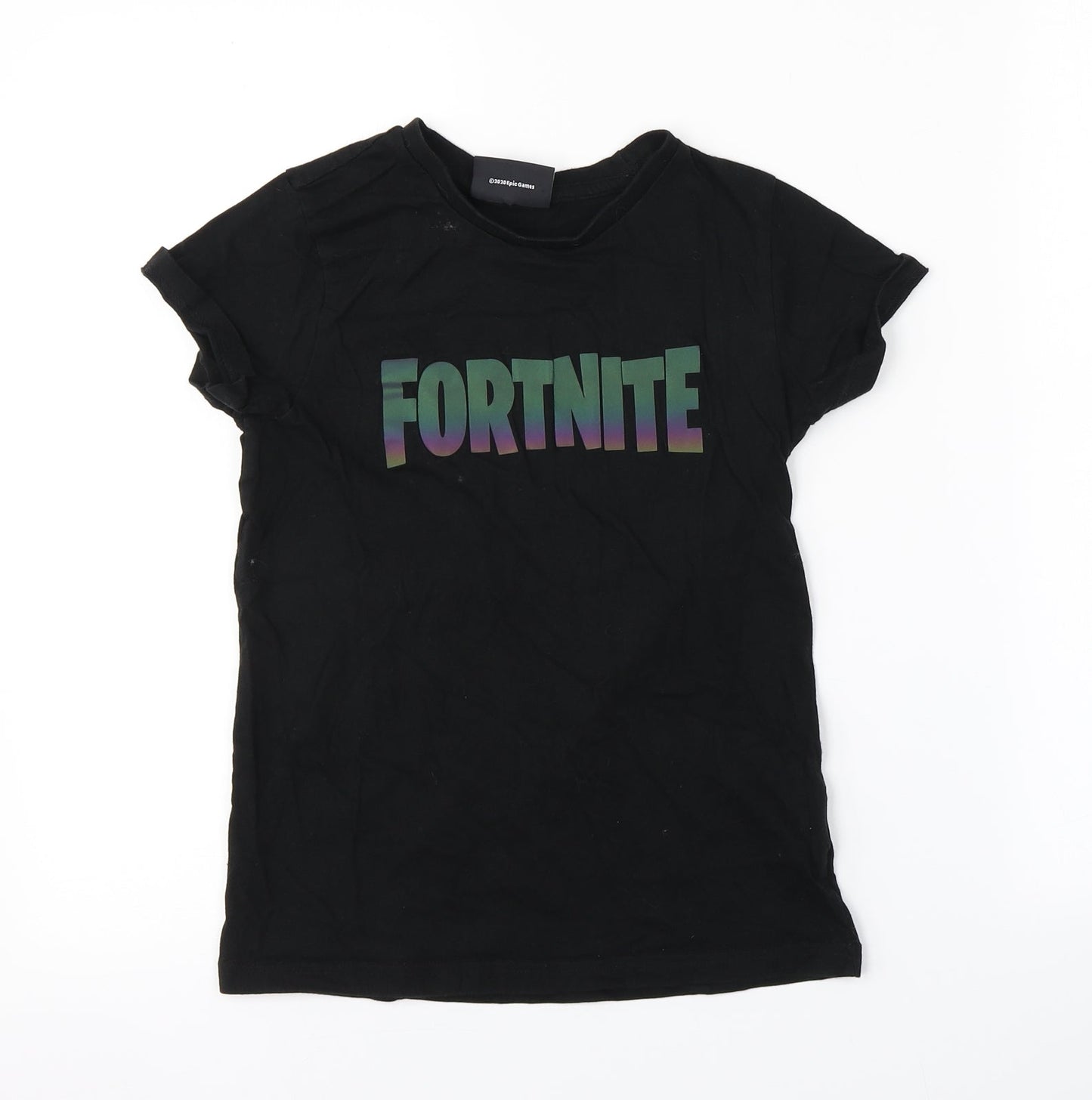Preworn Boys Black   Basic T-Shirt Size M  - FORTNITE