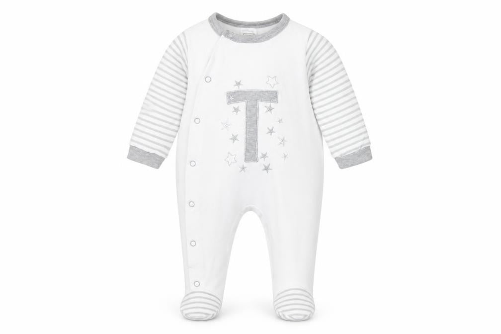 Preworn Baby White Striped  Babygrow One-Piece Size 3-6 Months