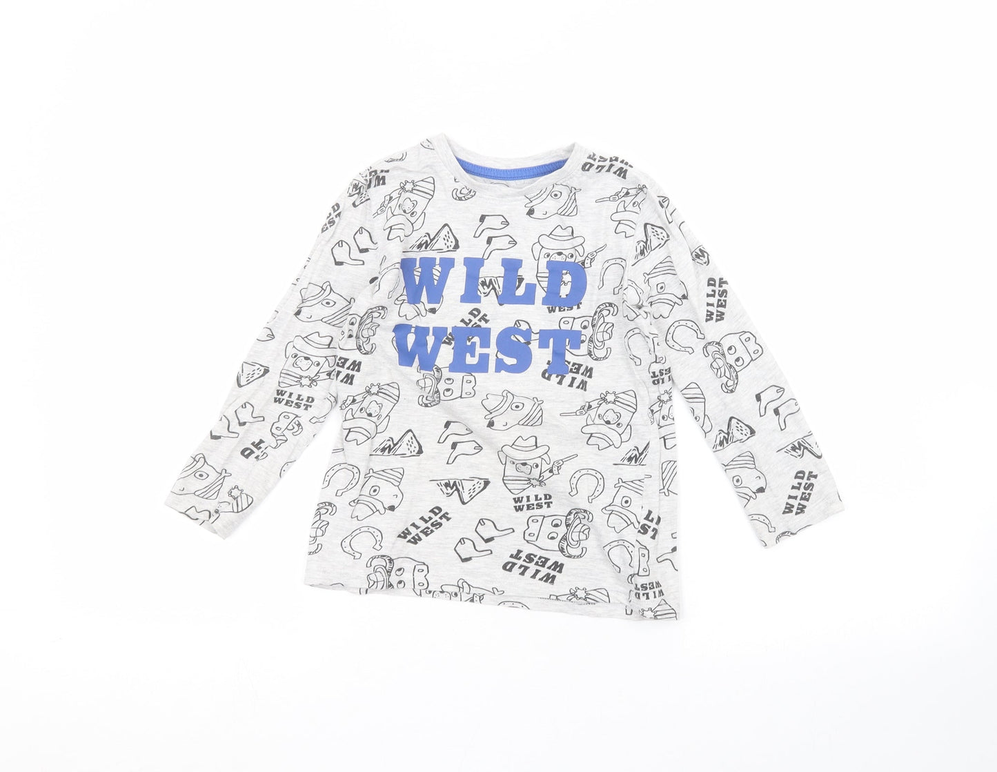 little kids Boys Grey   Basic T-Shirt Size 6 Years