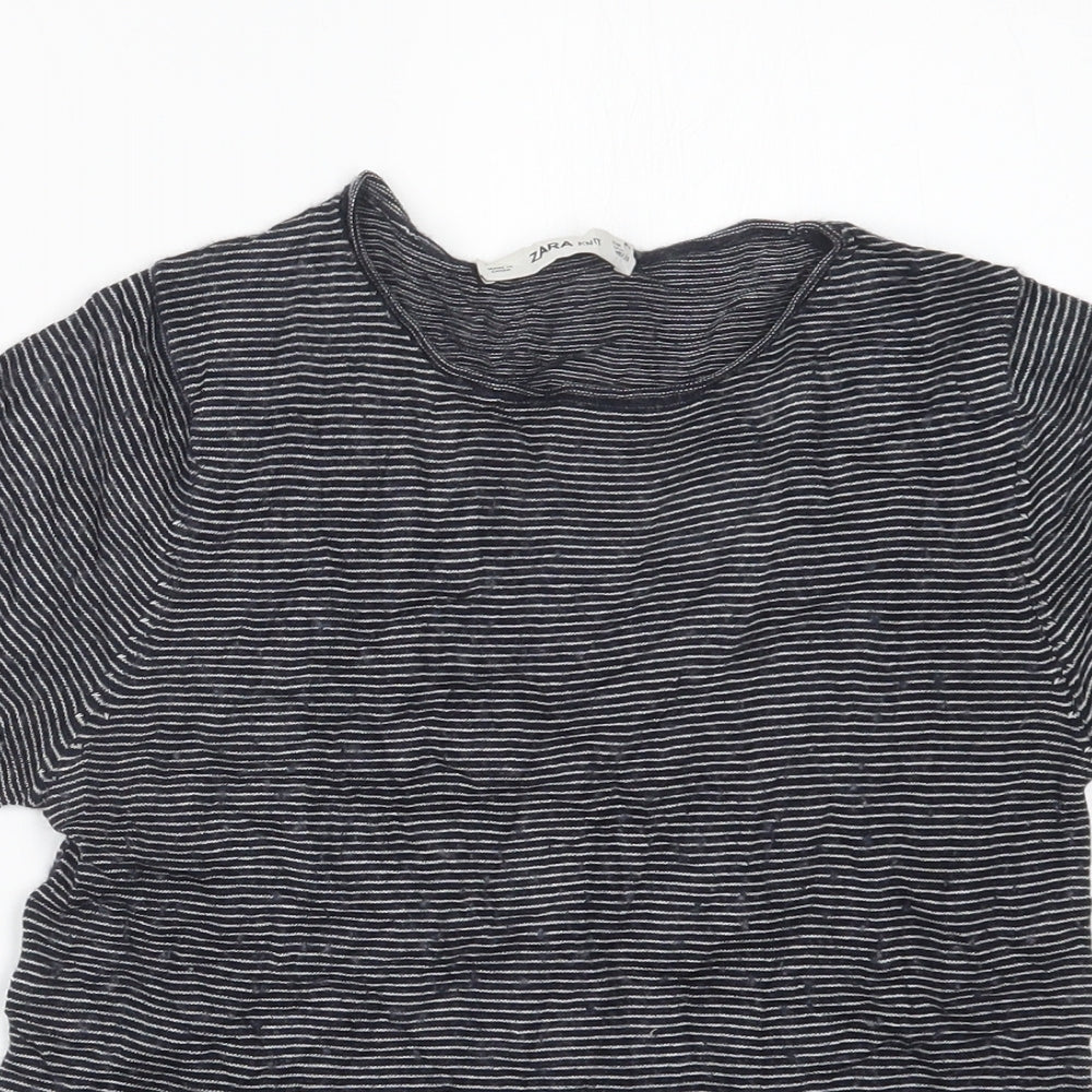 Zara Knit Womens Blue  Knit Pullover Jumper Size S