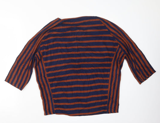 Phase Eight Womens Blue Striped  Pullover Jumper Size 16