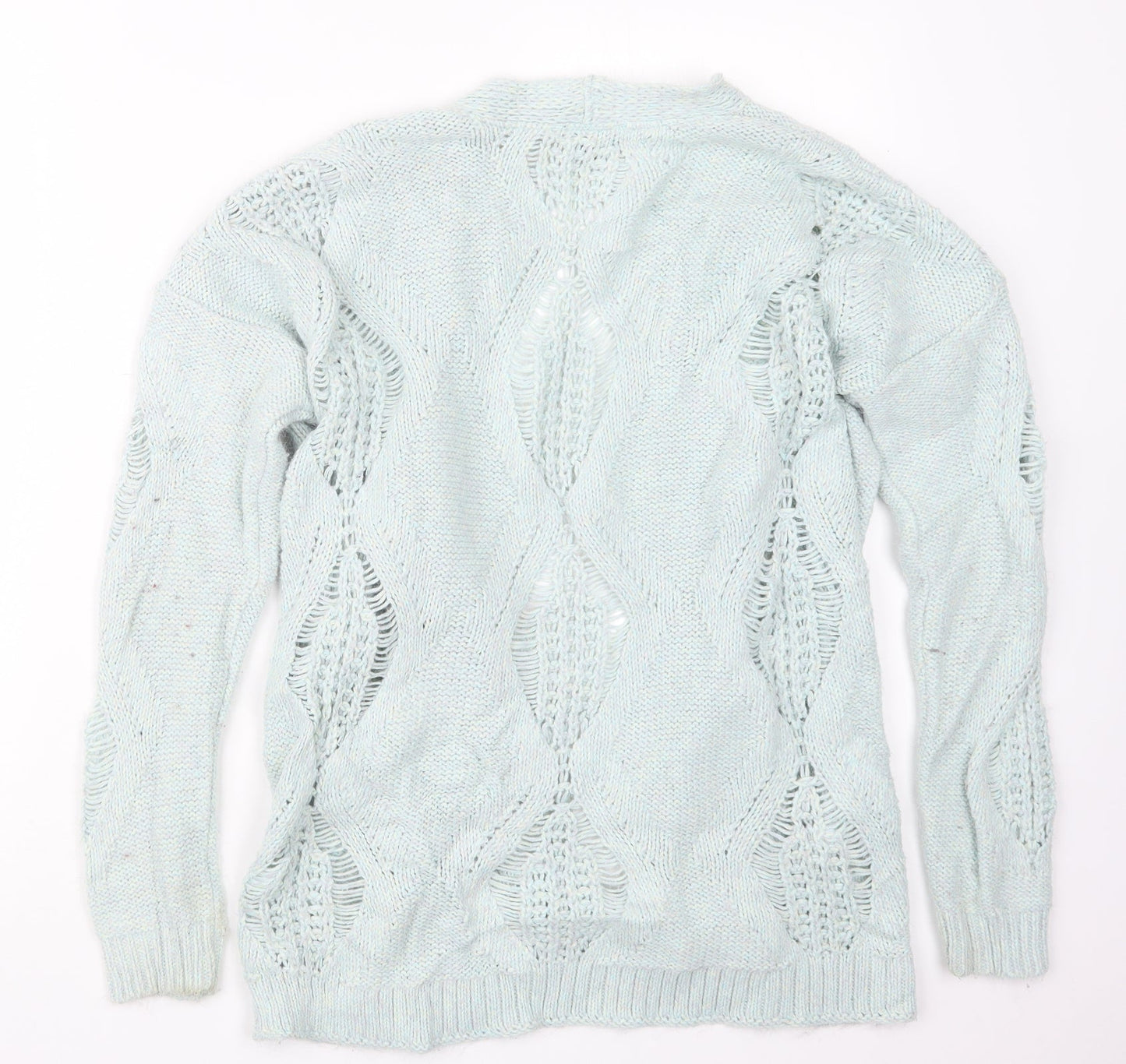 Warehouse Womens Blue  Knit Cardigan Jumper Size 8