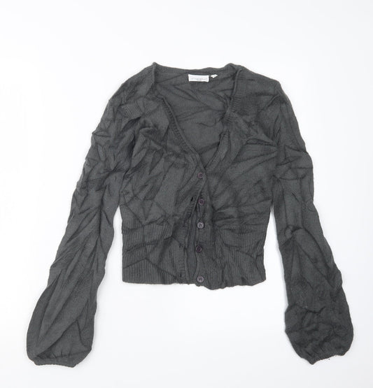 New Look Womens Grey  Knit Cardigan Jumper Size 6