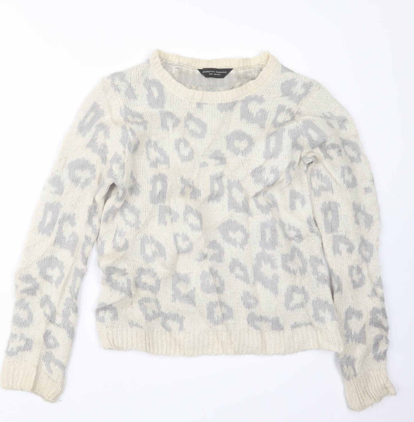 Dorothy Perkins Womens White  Knit Pullover Jumper Size 10