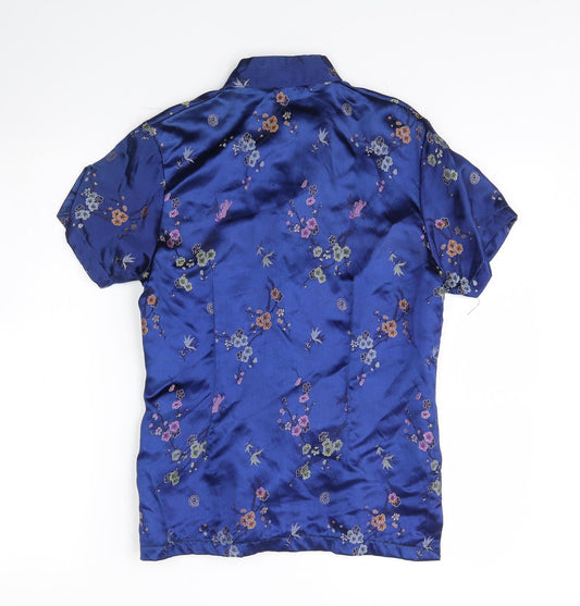 Double peach Womens Blue Floral  Jacket  Size S