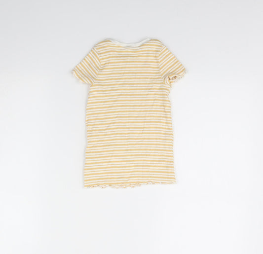 Nutmeg Girls Yellow Striped  T-Shirt Dress  Size 4 Years