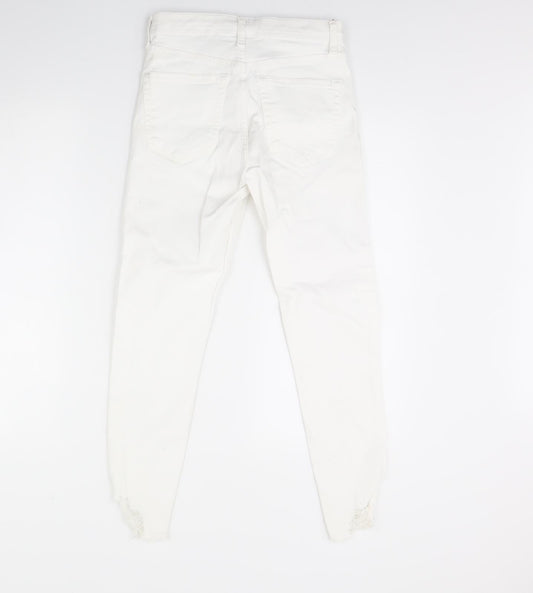 Topshop Womens White  Denim Skinny Jeans Size 28 in L28 in