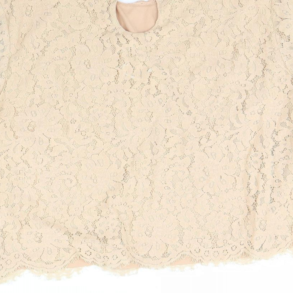 H&M Womens Beige   Basic Blouse Size 14
