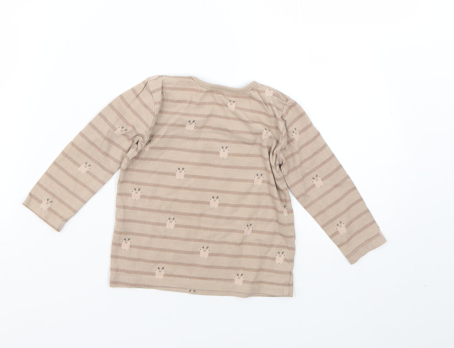 George Baby Brown Striped  Basic T-Shirt Size 9-12 Months