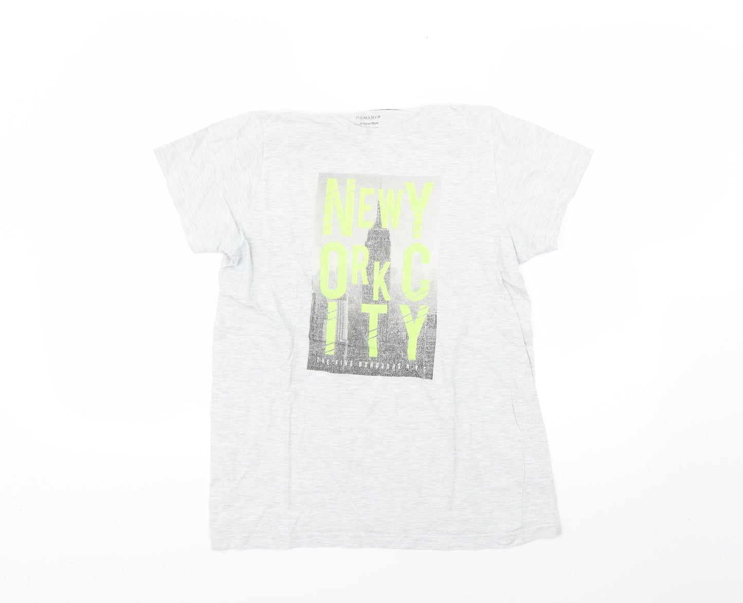 Primark Boys Grey   Basic T-Shirt Size 11-12 Years