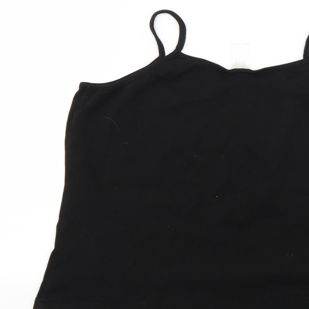 Preworn Womens Black   Basic Tank Size 20