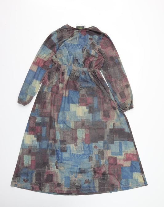 cindy Womens Multicoloured Geometric  Fit & Flare  Size 8