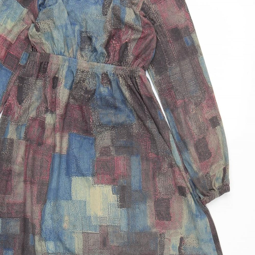 cindy Womens Multicoloured Geometric  Fit & Flare  Size 8