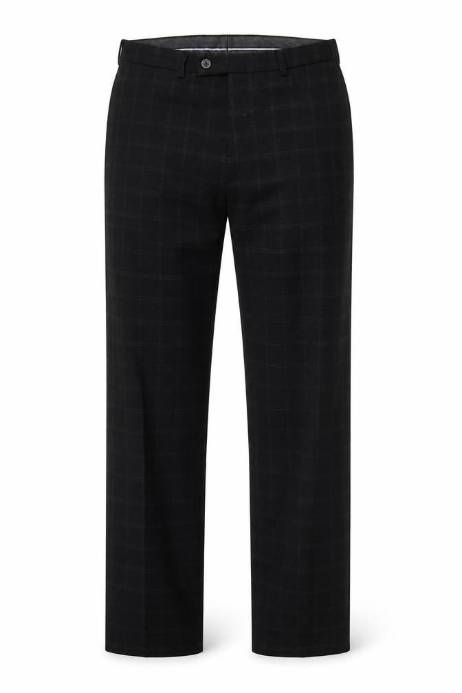 Cedarwood State Mens Black Check Trousers L28 in