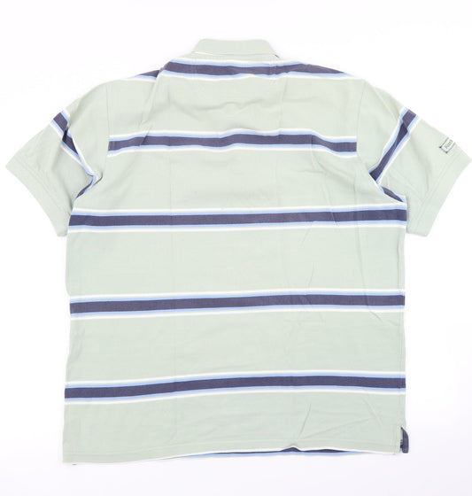 Kartel Mens Green Striped   Polo Size L