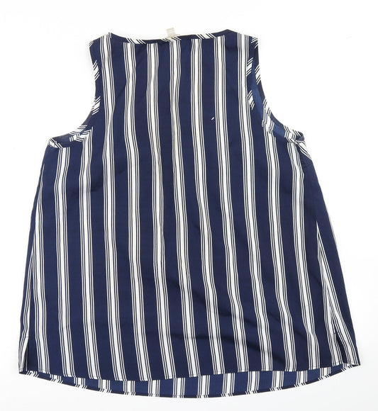 Anthology Womens Blue Striped  Basic Tank Size 12