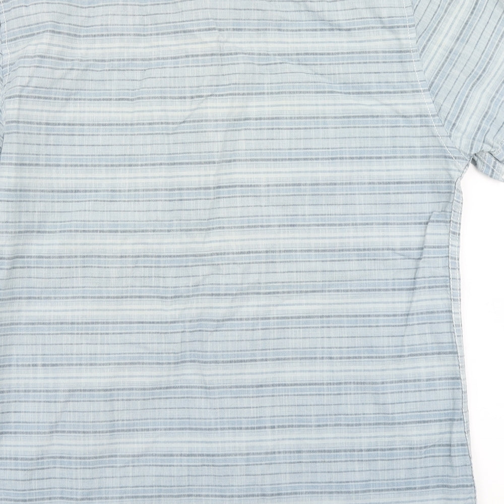 Easy Mens Blue Striped   Button-Up Size S
