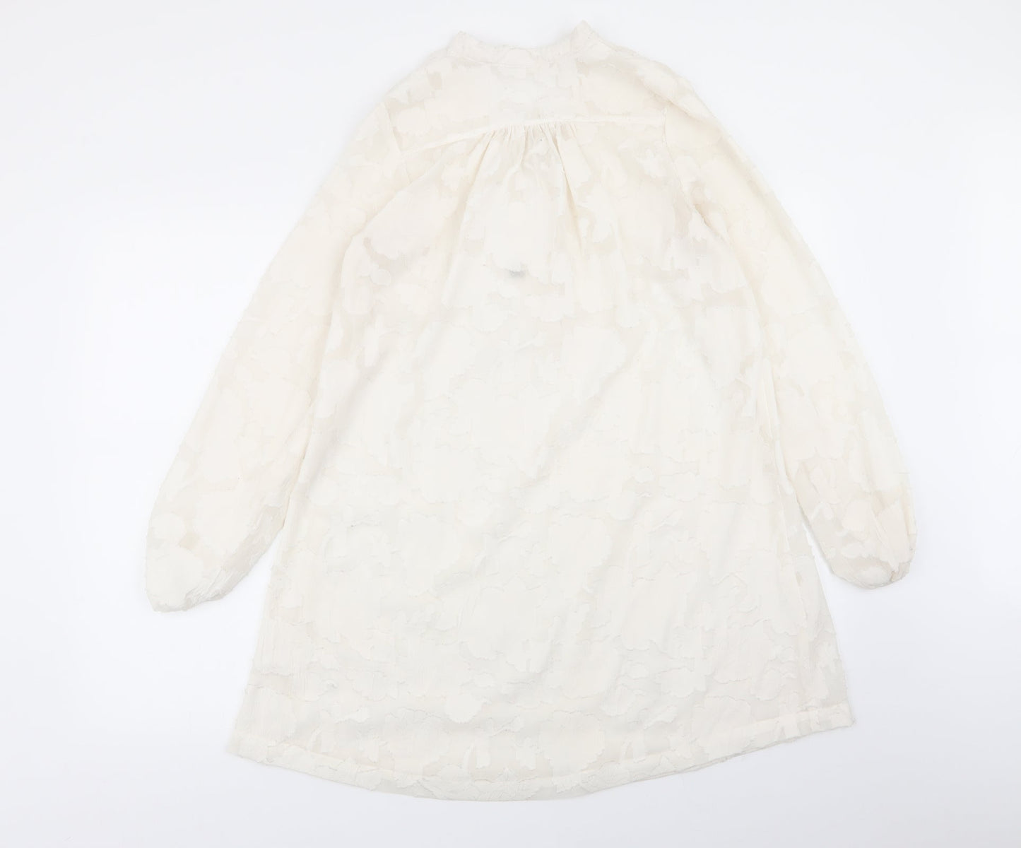 H&M Womens White Geometric  Fit & Flare  Size 4