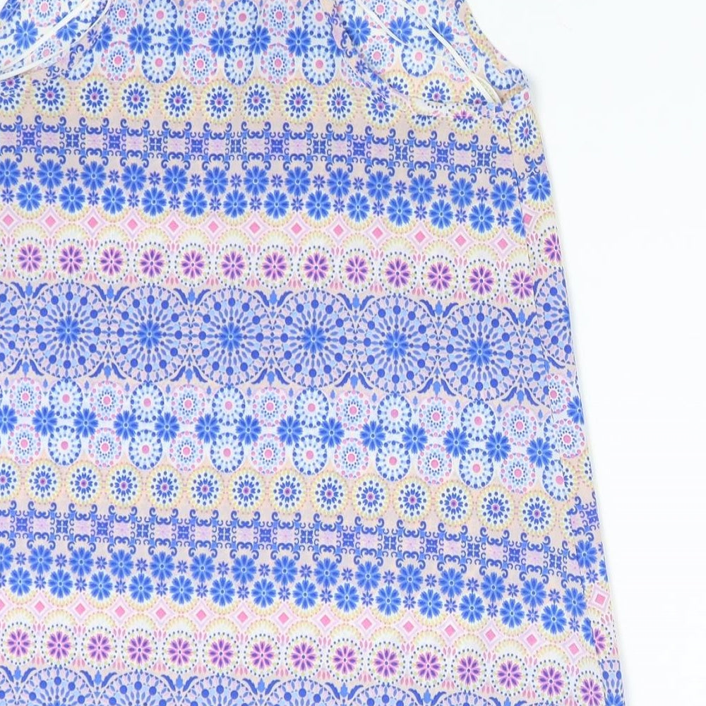 New Look Womens Blue Geometric  Camisole Tank Size 8