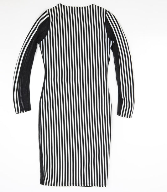 Ribbon Womens Multicoloured Striped  Bodycon  Size 8