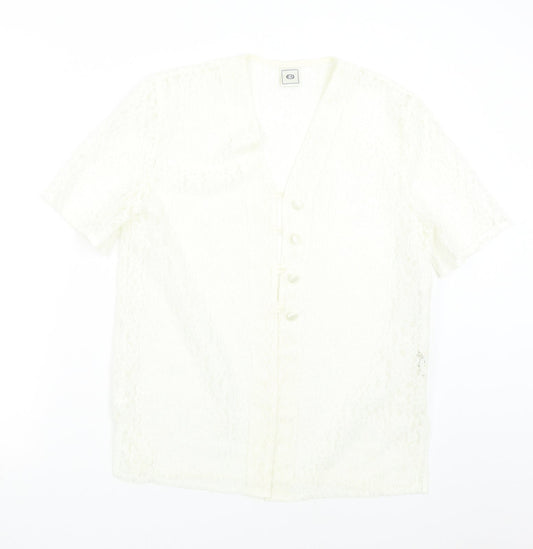 C&A Womens Ivory  Lace Basic Blouse Size 12