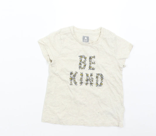 Gap Boys Beige   Basic T-Shirt Size 4 Years  - Be Kind