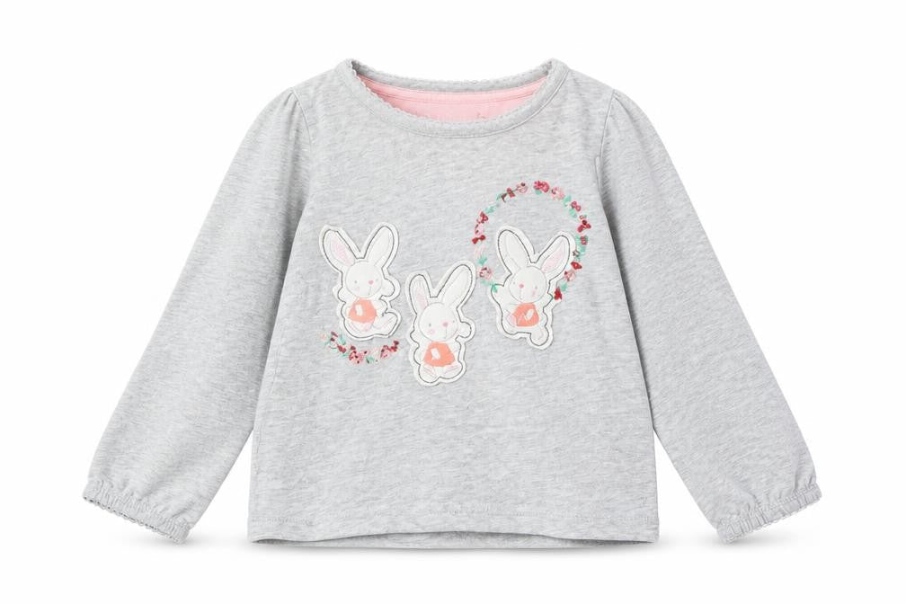 Mothercare Baby Grey Solid   Pyjama Top Size 12-18 Months  - Bunny