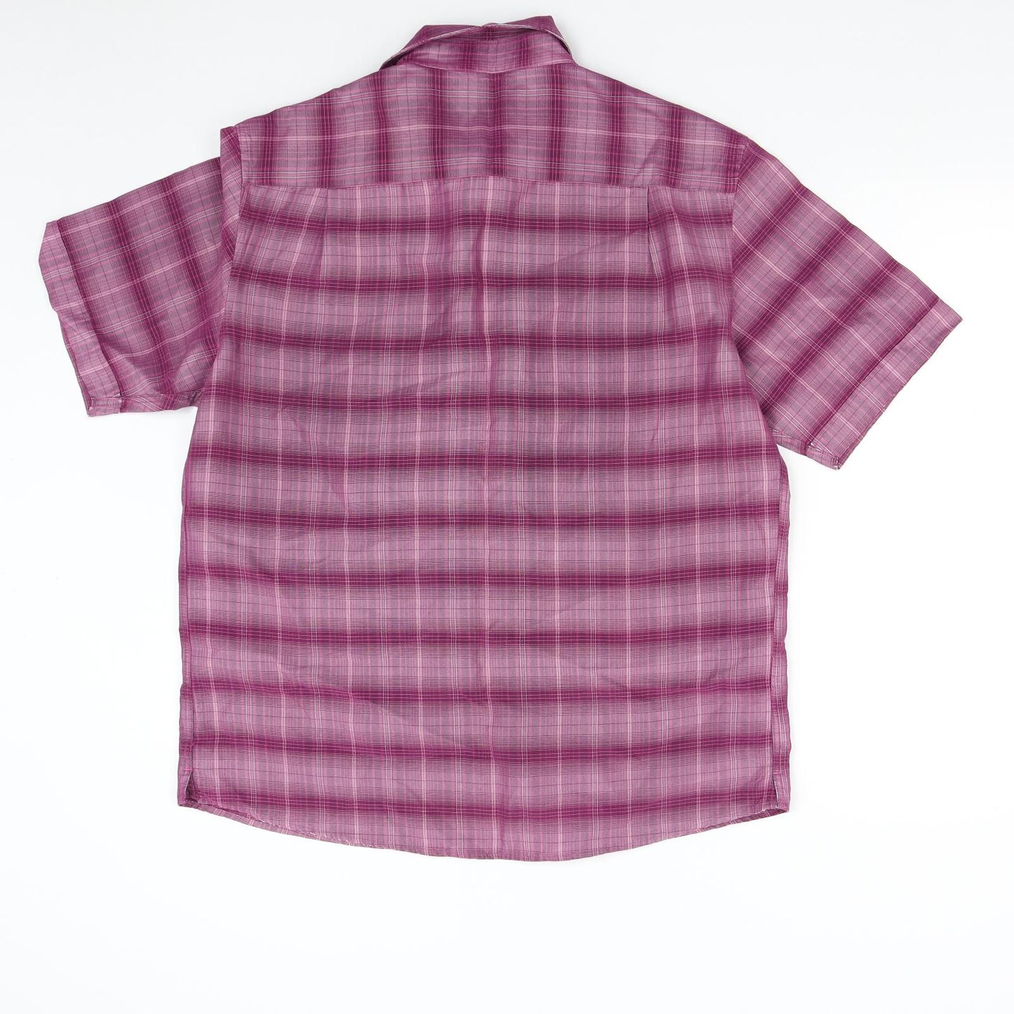 M&S Mens Pink Check   Button-Up Size M