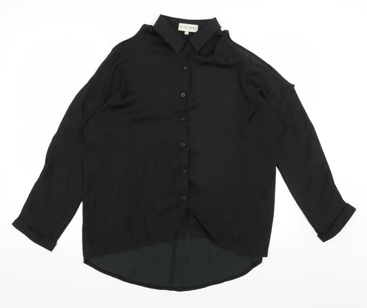 In the Style Womens Black   Basic Button-Up Size 10