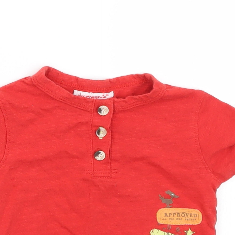 La Compagnie des Petits Baby Red   Basic T-Shirt Size 12 Months