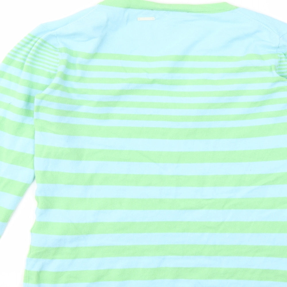 RIVER WOODS Womens Multicoloured Striped  Basic T-Shirt Size M