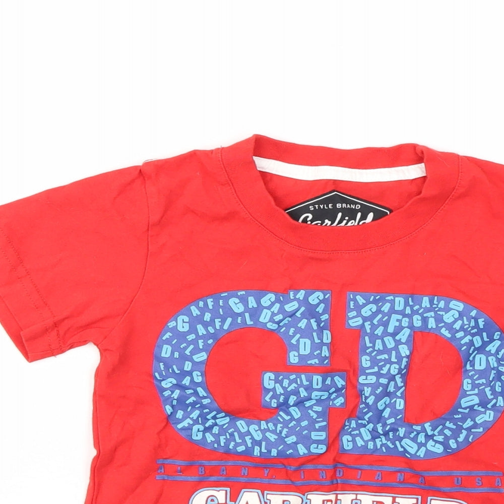 Garfield Boys Red Geometric  Basic T-Shirt Size 2 Years