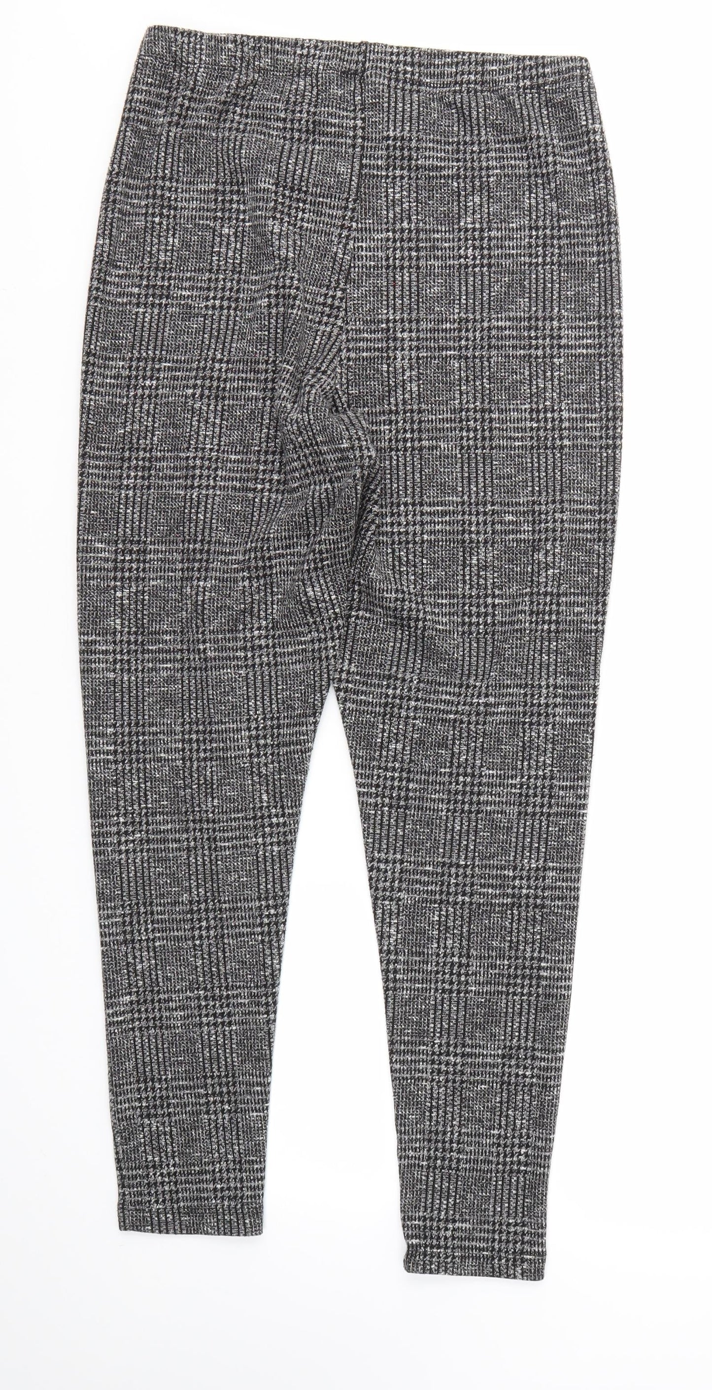 Peacocks Womens Grey Geometric  Trousers  Size 16 L28 in - STRECHY WAISTBAND