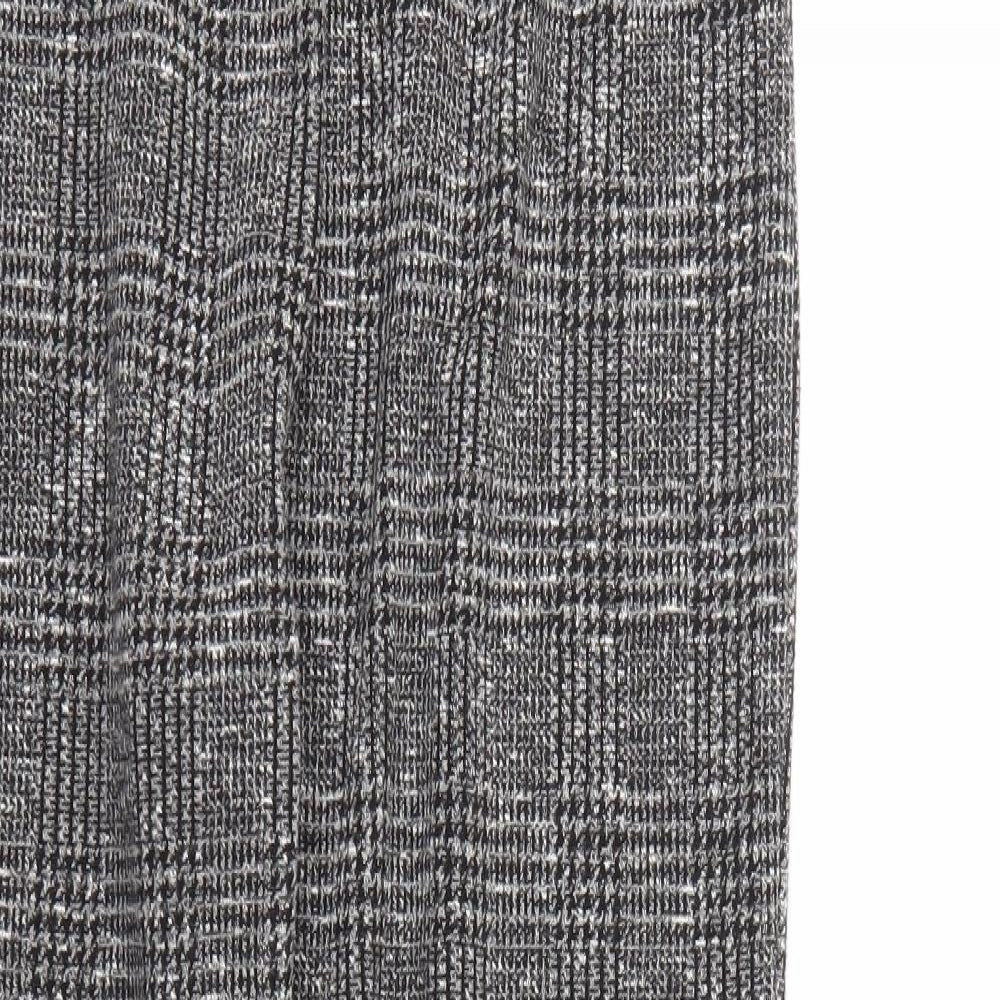 Peacocks Womens Grey Geometric  Trousers  Size 16 L28 in - STRECHY WAISTBAND