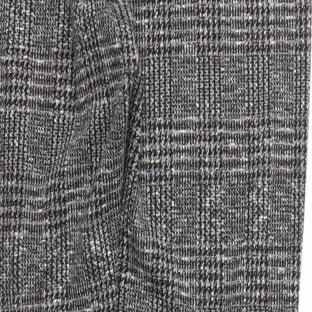 Peacocks Womens Grey Geometric  Trousers  Size 16 L28 in - STRECHY WAISTBAND