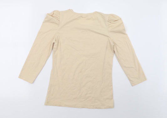 freesia Womens Beige   Pullover Sweatshirt Size M