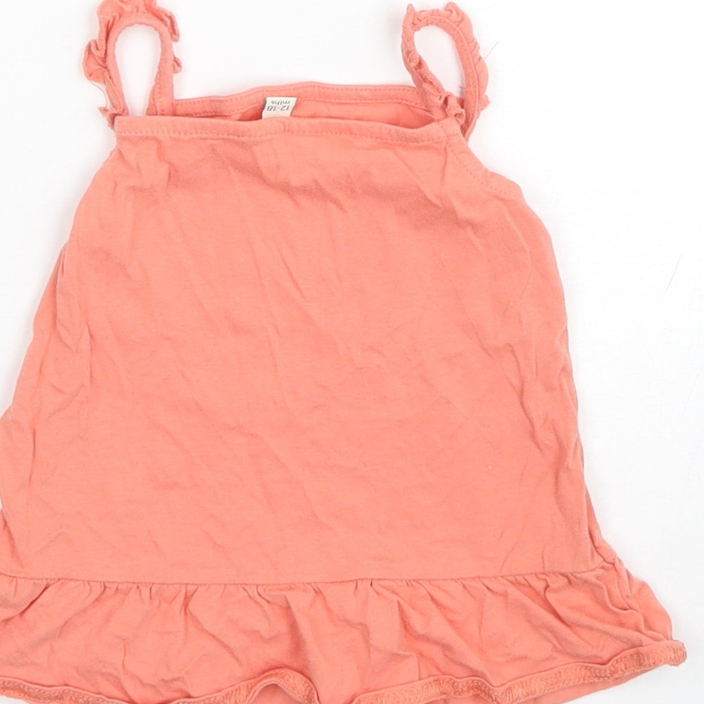 H&M Girls Orange   Basic Tank Size 12-18 Months